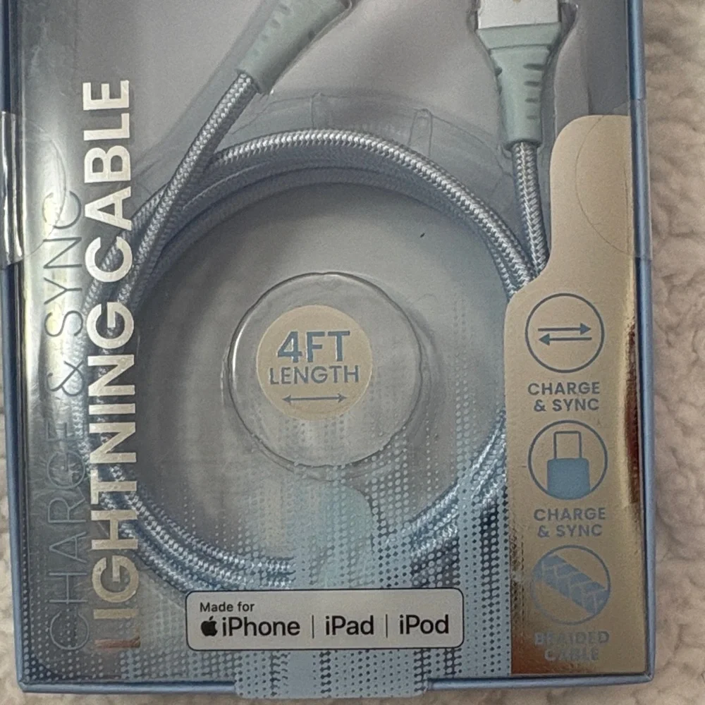 Blue Braided Lightning Cable for Apple Devices